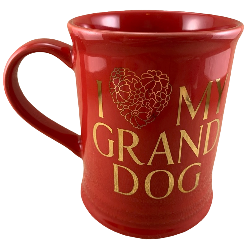 I Love My Grand Dog Red Mug Fringe