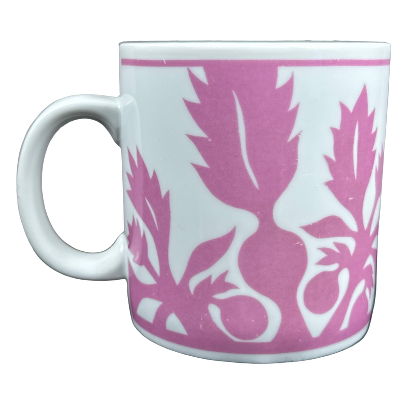ULU Mamo Pink Floral Mug With Pink Trim Worldwide Distributors