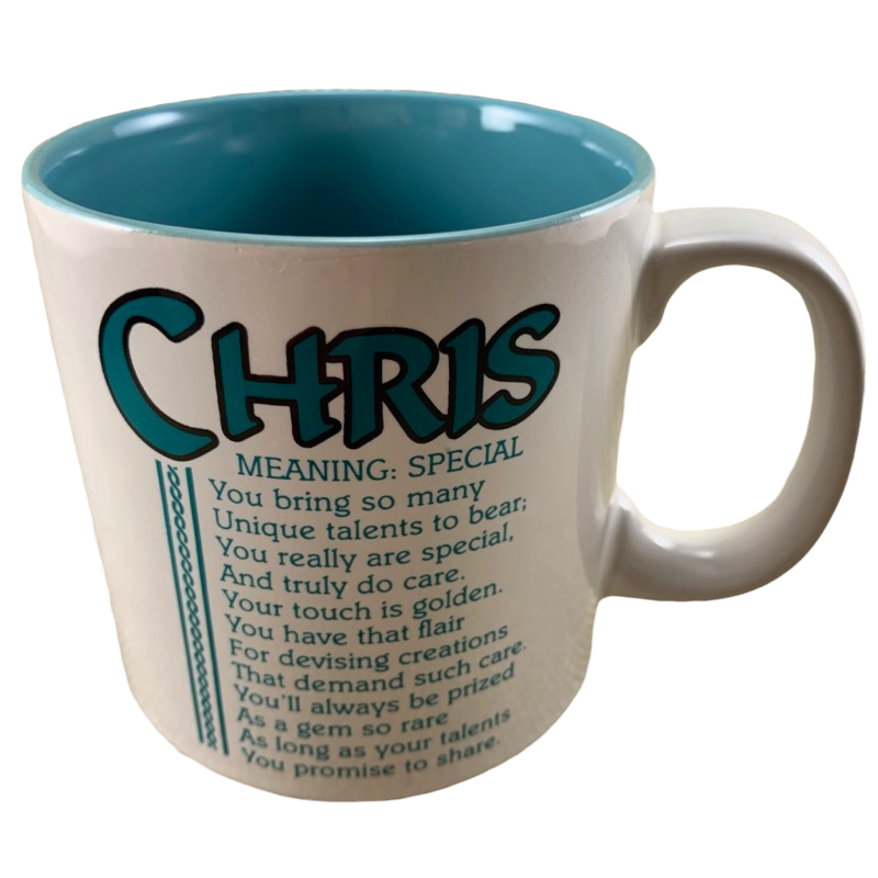 CHRIS Poetry Name Blue Interior Mug Papel