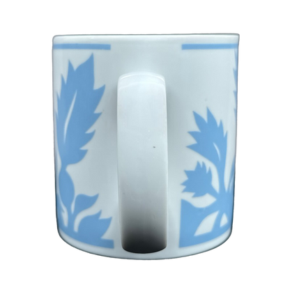 ULU Mamo Light Blue Floral Mug With Light Blue Trim Worldwide Distributors