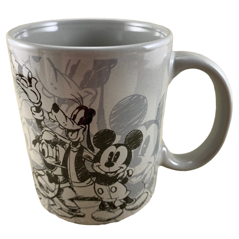 Mickey Mouse Donald Duck & Goofy Black Sketch Mug Disney Jerry Leigh