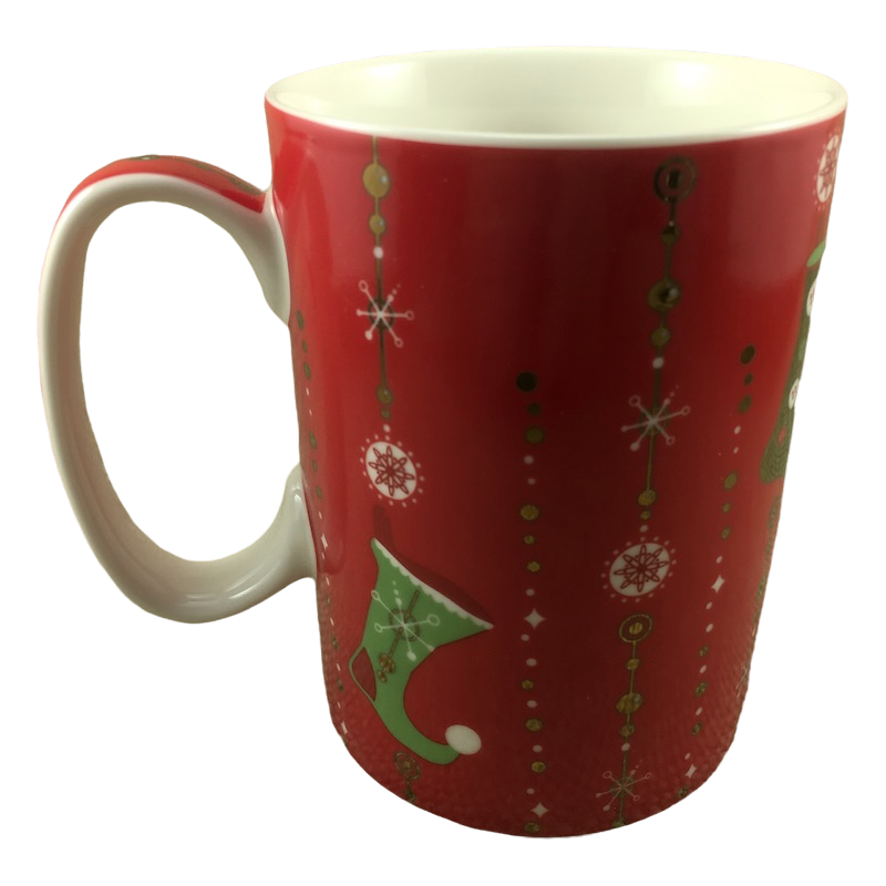 Starbucks Mini Ceramic Christmas Tree Ornament Holidays Coffee Cup Red  Green 