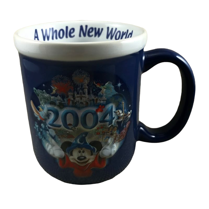 Disneyland Resort Mickey Mouse 2004 Embossed A Whole New World Mug Disney