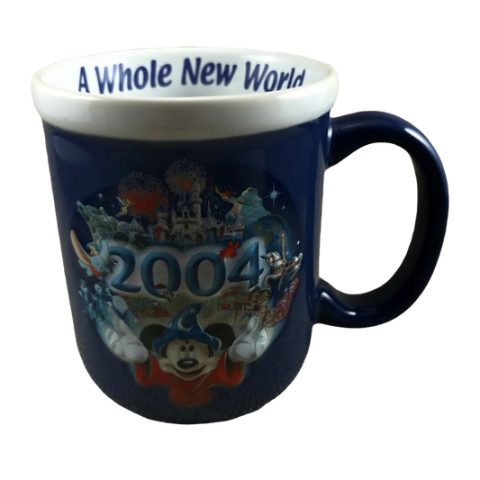 Disneyland Resort Mickey Mouse 2004 Embossed A Whole New World Mug Disney