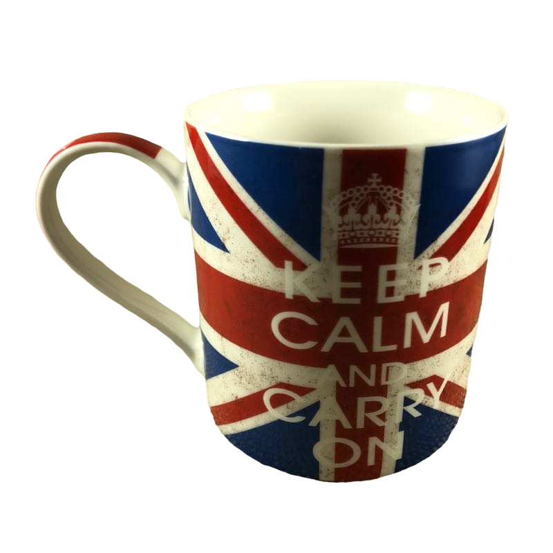 Keep Calm And Carry On British Flag Mug Kent Pottery