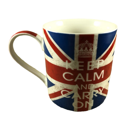 Keep Calm And Carry On British Flag Mug Kent Pottery