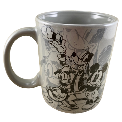 Mickey Mouse Donald Duck & Goofy Black Sketch Mug Disney Jerry Leigh