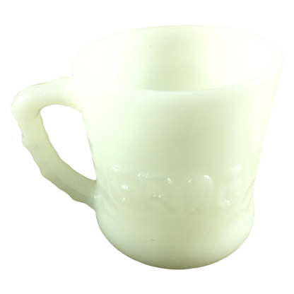 Grog B.C. Embossed Milk Glass Mug