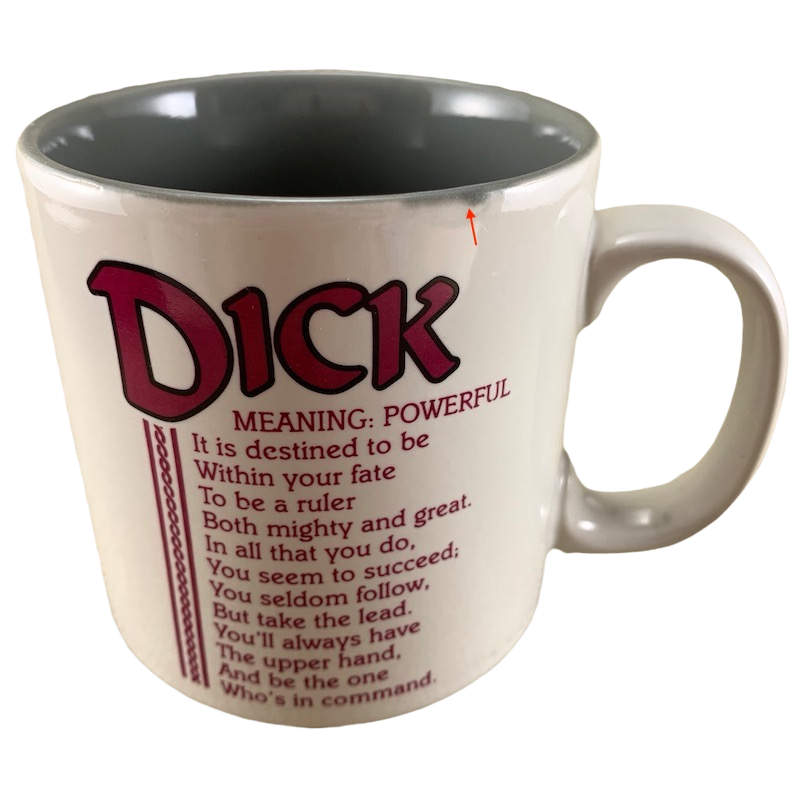 DICK Poetry Name Gray Interior Mug Papel