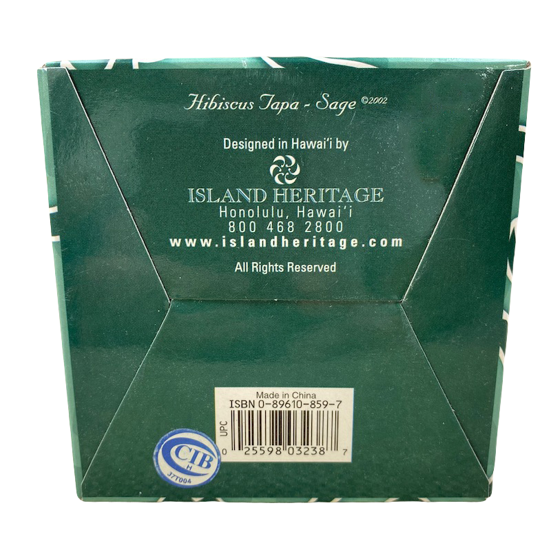 Hibiscus Tapa Sage Mug Island Heritage NEW IN BOX