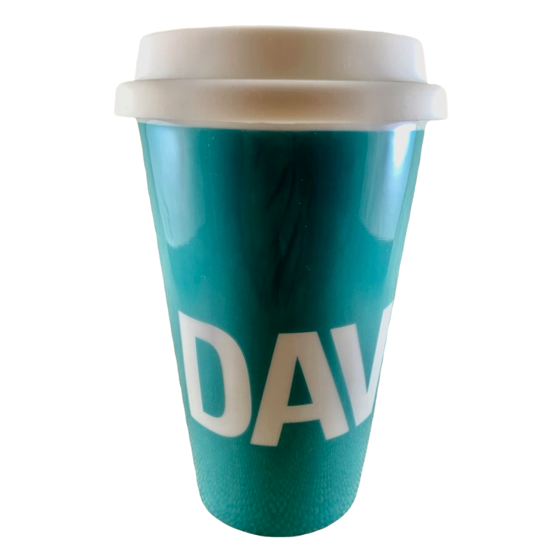 Green Tumbler With White Silicone Lid David's Tea NEW