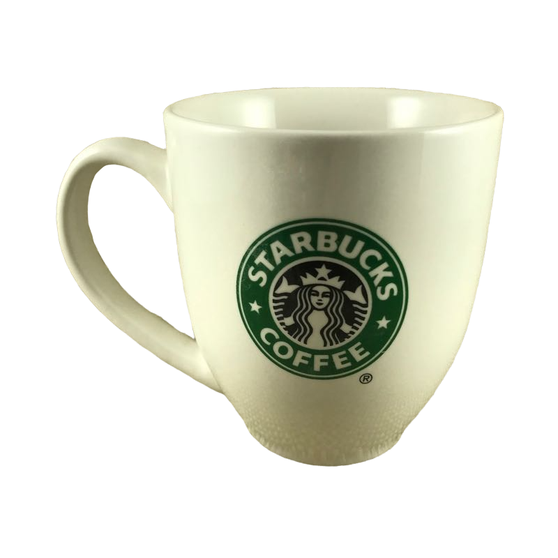 Green & Black Siren Logo White 14oz Mug 2007 Starbucks