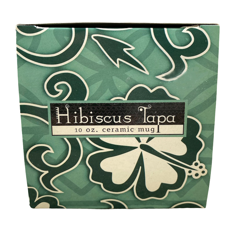 Hibiscus Tapa Sage Mug Island Heritage NEW IN BOX