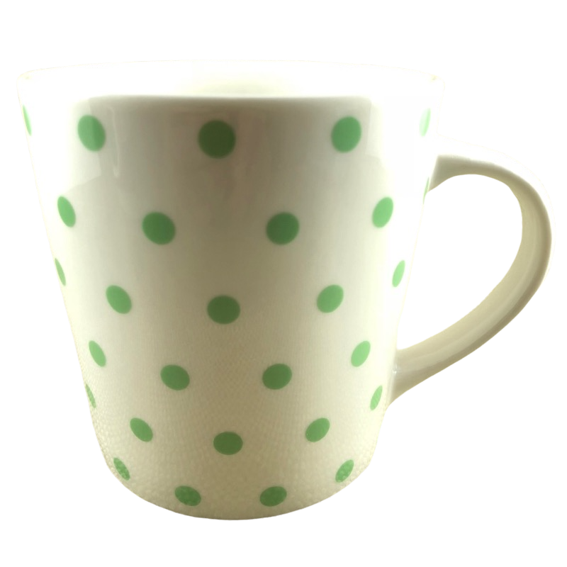 Starbucks Barista White Mug With Green Polka Dots Mug Starbucks