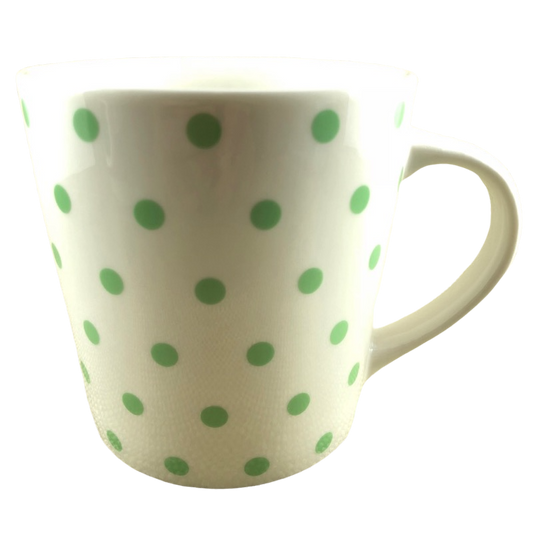 Starbucks Barista White Mug With Green Polka Dots Mug Starbucks