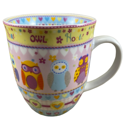 Owls Hoot Hearts Flowers Pastel Colors Mug Creative Tops LTD