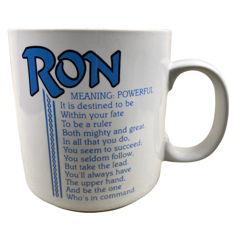 RON Poetry Name Gray Interior Mug Papel