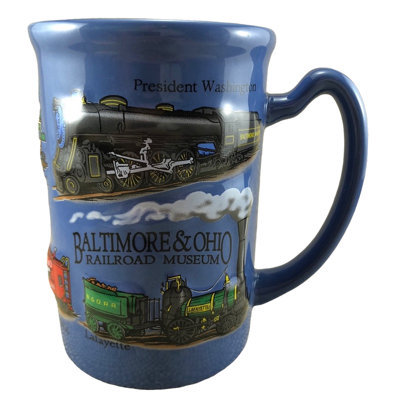 Baltimore & Ohio Railroad Museum Embossed Trains Mug
