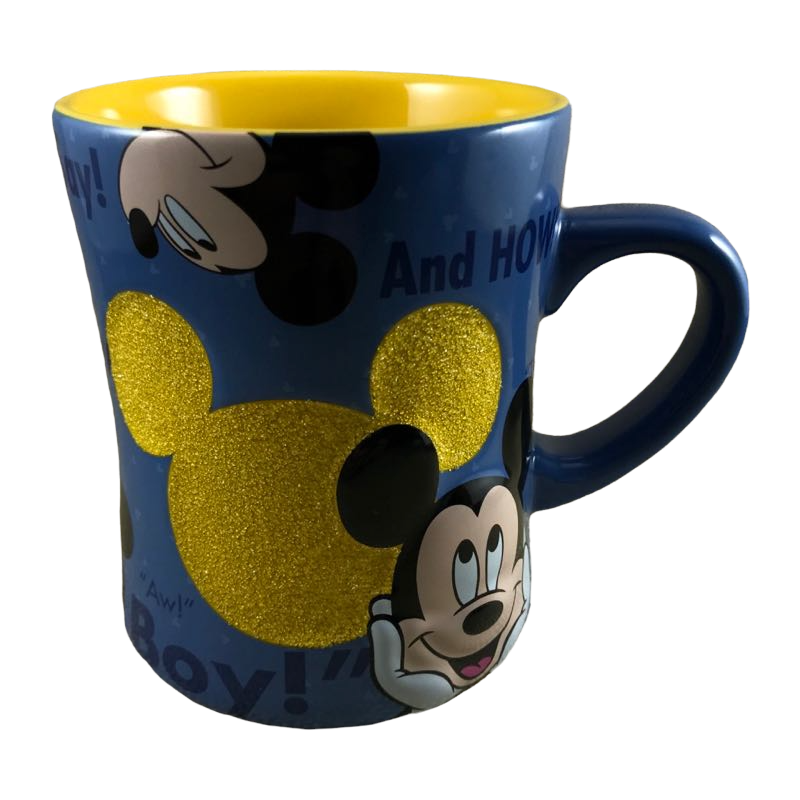 Mickey Mouse Slogans Embossed Glitter Disney Parks Mug Disney
