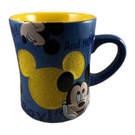 Mickey Mouse Slogans Embossed Glitter Disney Parks Mug Disney