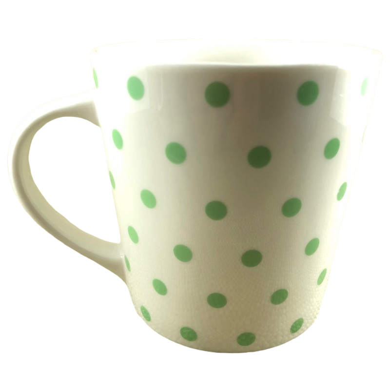 Starbucks Barista White Mug With Green Polka Dots Mug Starbucks