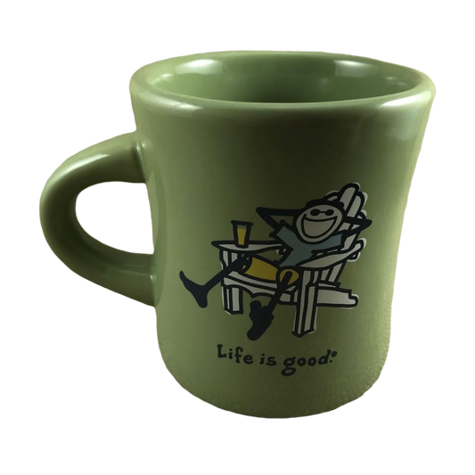 Life is Good Man Lounging In Chair Green Mug