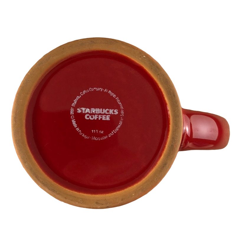 Dimpled 11oz Red Mug With Orange Trim Starbucks – Mug Barista