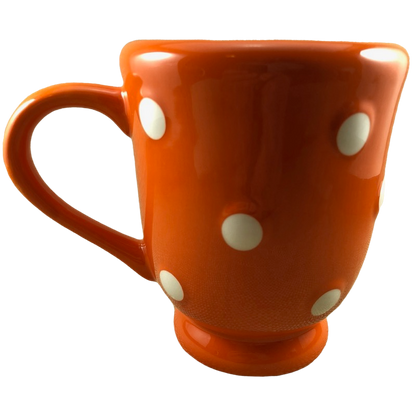 Embossed White Dots Orange Pedestal Mug Grace's Pantry