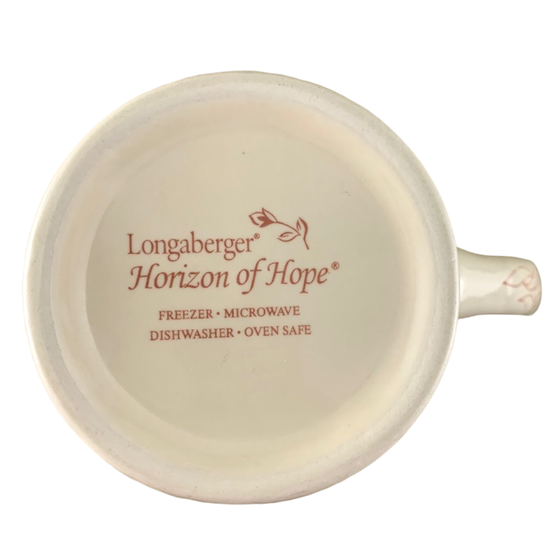 Horizon Of Hope Embossed Pink Rosebuds Mug Longaberger