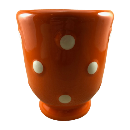 Embossed White Dots Orange Pedestal Mug Grace's Pantry