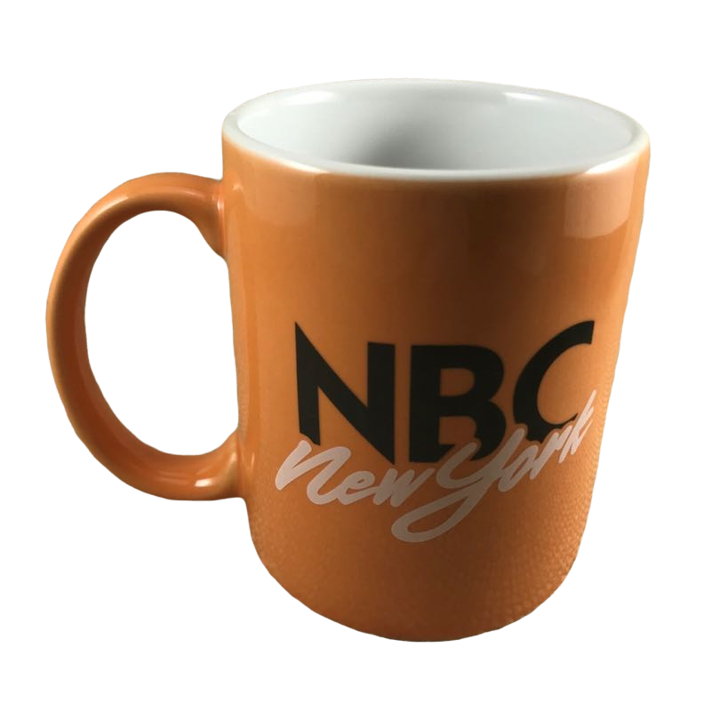 NBC New York Embossed Peacock Orange Mug