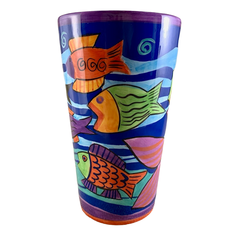Colorful Tall Fish Mug Laurel Burch