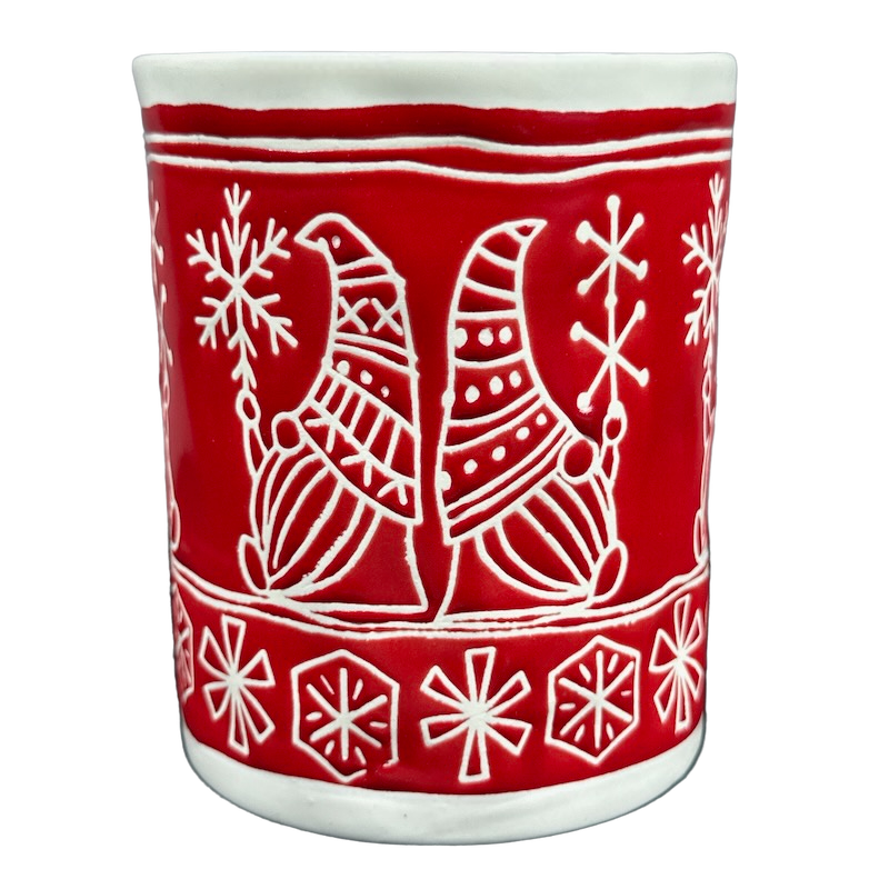 Peppermint Candy Pattern Ceramic Mug Set of 2