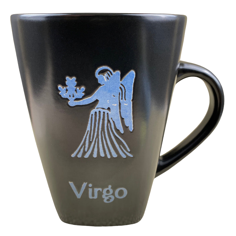 Virgo Tall Zodiac Etched Square Bottom Blue Interior Mug Roscher