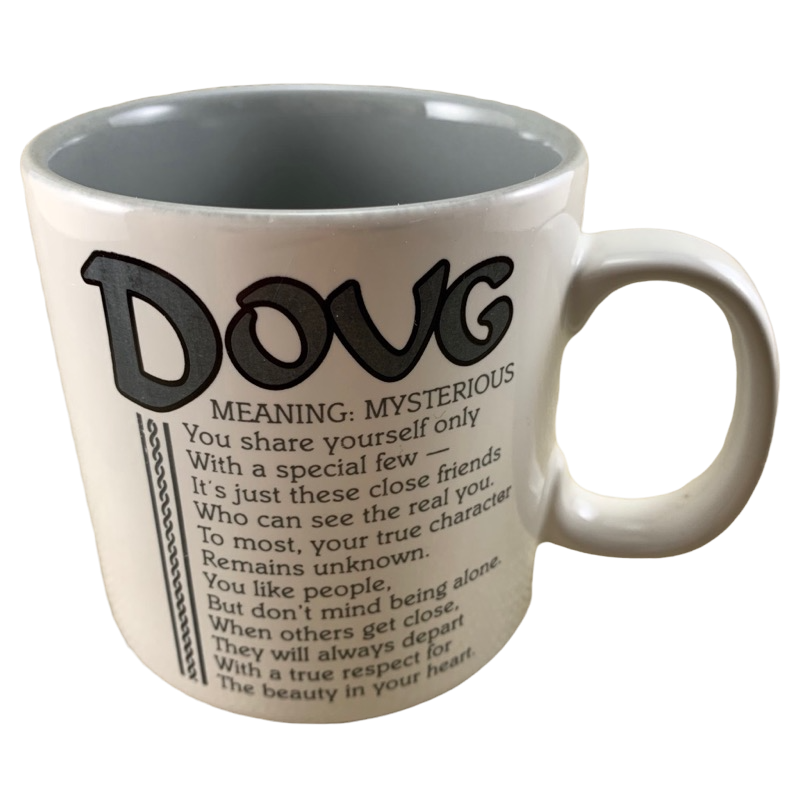 DOUG Poetry Name Gray Interior Mug Papel