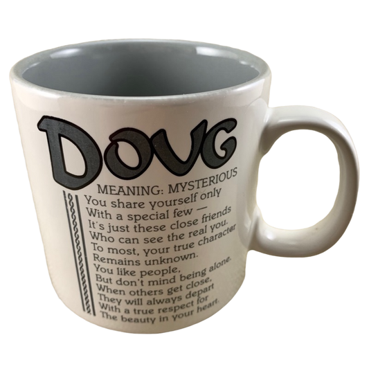 DOUG Poetry Name Gray Interior Mug Papel