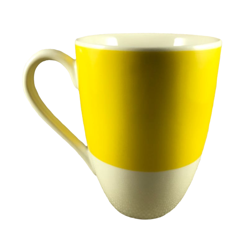 Two Tone Yellow And White With Orange Flower Mug Starbucks