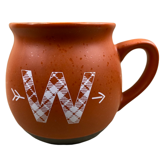 "W" Plaid Monogram Initial Orange Mug Threshold