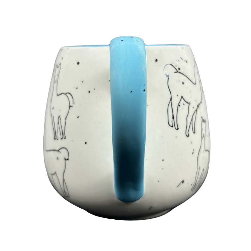 Llamas Blue Interior & Handle Speckled Mug Meritage