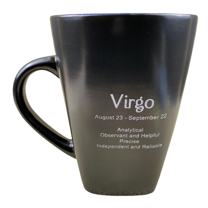 Virgo Tall Zodiac Etched Square Bottom Blue Interior Mug Roscher