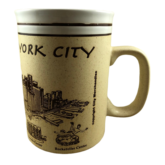 New York Skyline And Landmarks Embossed Large Mug City Merchandise