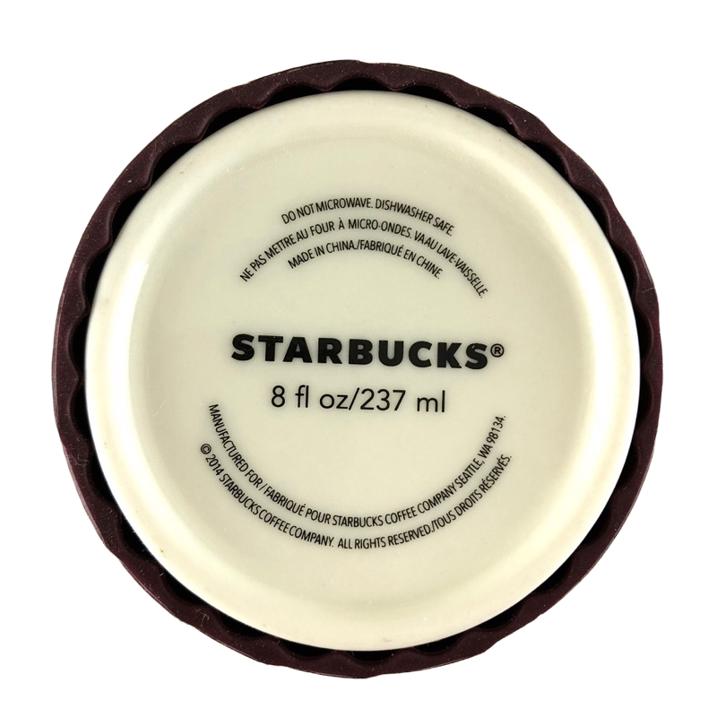 Travel Mug With Maroon Rubber Sleeve & Lid 8oz Starbucks