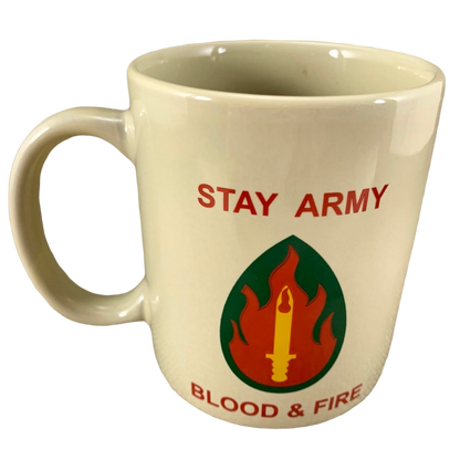 United States Army 63rd Infantry Division Stay Army Blood & Fire Mug Linyi