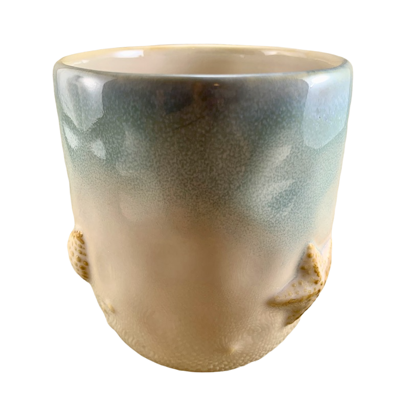 Seaside Blue Beige Embossed 3D Mug Sonoma
