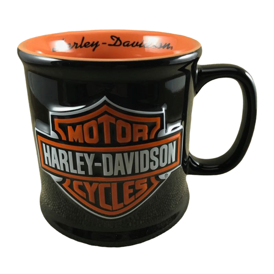 Harley Davidson Motor Cycles Embossed Logo Black Mug The Encore Group