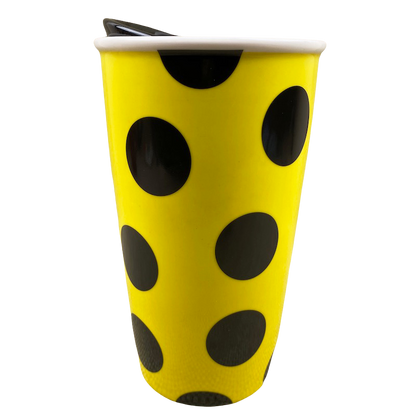 Siren With Black Polka Dots Yellow 12oz Tumbler Starbucks
