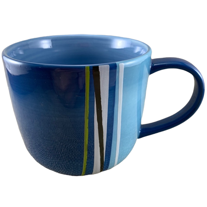 Blue And White Modern Art Striped 16oz Mug Starbucks