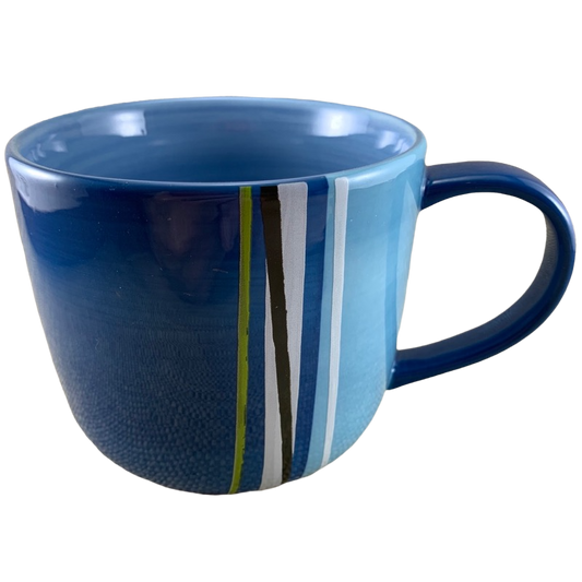 Blue And White Modern Art Striped 16oz Mug Starbucks