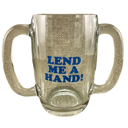 Lend Me A Hand Double Handle Heavy Glass Mug