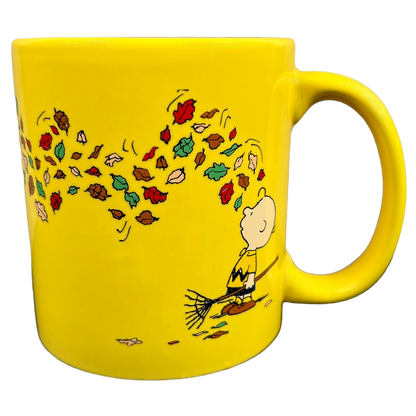 Charlie Brown Raking Colorful Autumn Leaves Mug Peanuts Worldwide